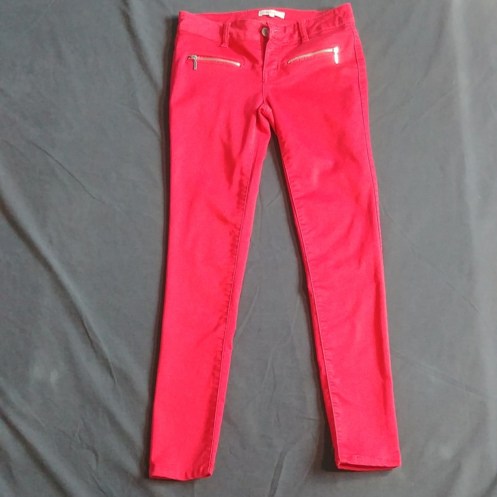 "love, Fire" Red Low Rise Jeans